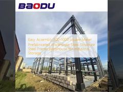 Easy Assembly 500-1000 square Meter Prefabricated Warehouse Steel Structure Steel Frame Warehouse for Industrial Storage